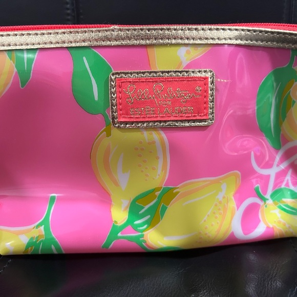 Lilly Pulitzer Pink and Yellow Floral Cosmetic Bag - Picture 2 of 6